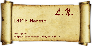 Léh Nanett névjegykártya